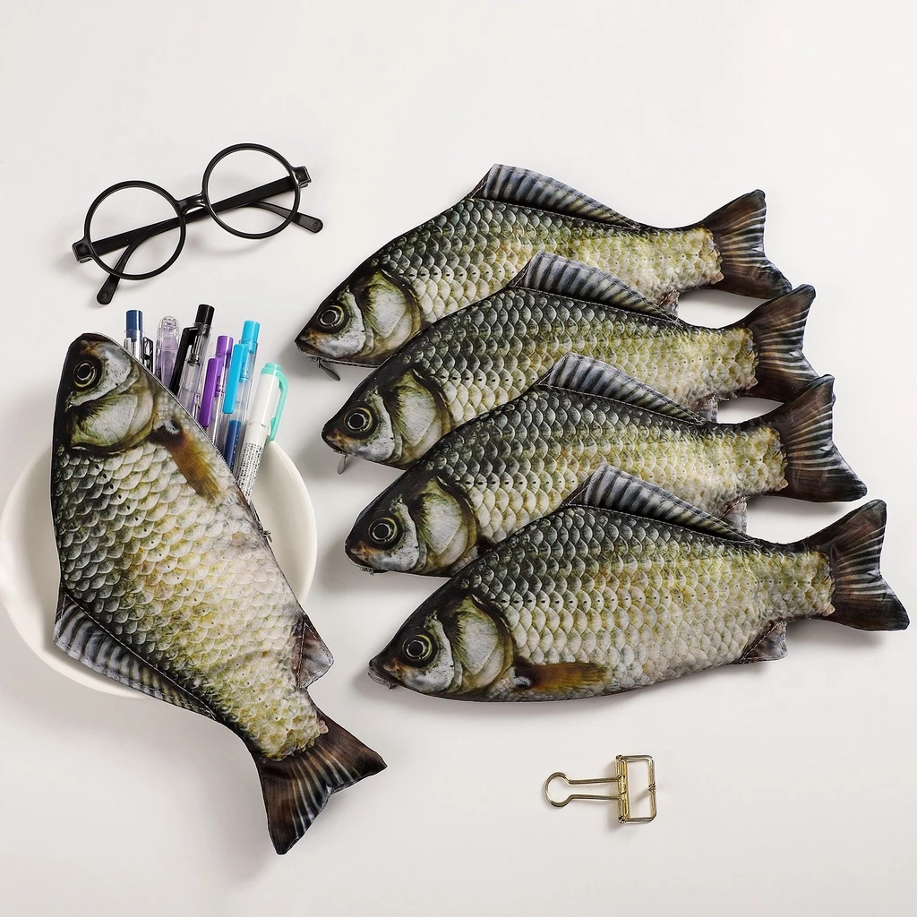 43% OFF Creative Simulated Salted Fish Pencil Case – Large‑Capacity Funny Stationery Pouch for School & Office