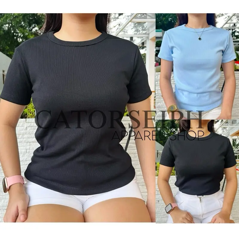 69% OFF CATORSEIPH Kat Plain Basic Crewneck Short Sleeve | Cotton Knitted | Stretchable | Casual Womenswear