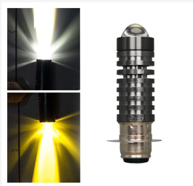 55% OFF Universal Dual Color LED Headlight Bulbs for Motorcycle High-Yellow Low-White 3000K/6000K Plug-and-Play