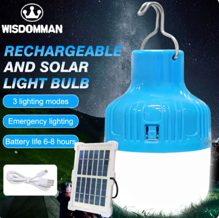 30% OFF WISDOMMAN Emergency light bulb charging waterproof light outdoor night hanging light bulb