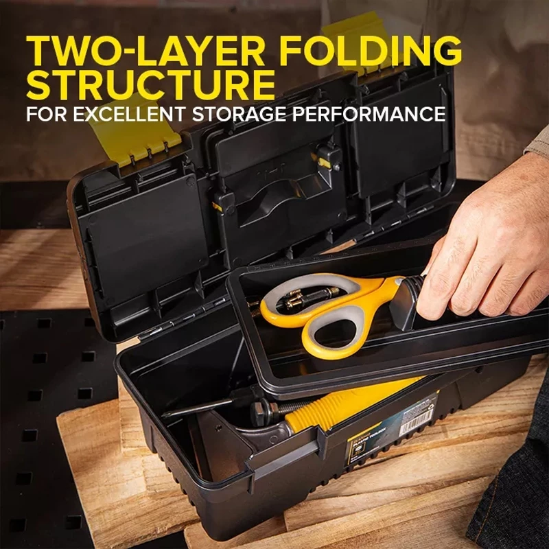 69% OFF Deli Tools Box Storage 12" 13" 14" 17" Toolbox With Metal Latch Tools Heavy Duty Organizer For Tools