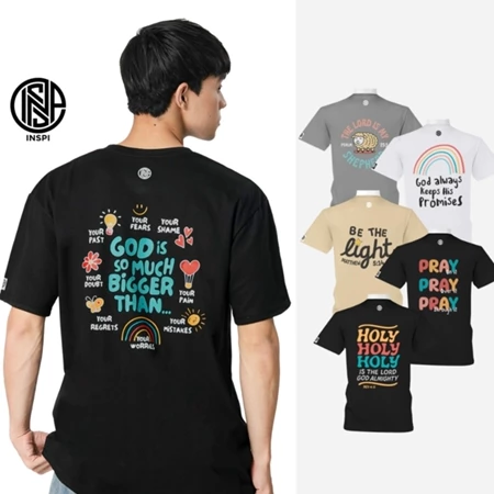 35% OFF INSPI Bible Verse Tees for Men and Women Roundneck Shirt Printed Graphic Tops Trendy Collection