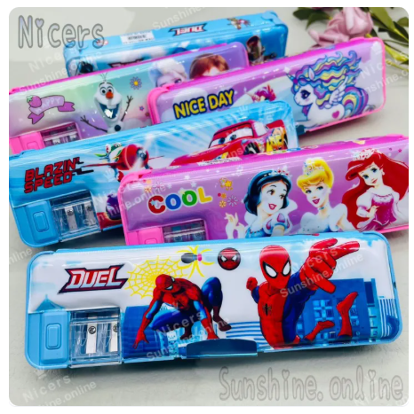 45% OFF Cartoon character plastic pencil case pencil box w/ sharpener 19.9x6x3.3cm #168-62