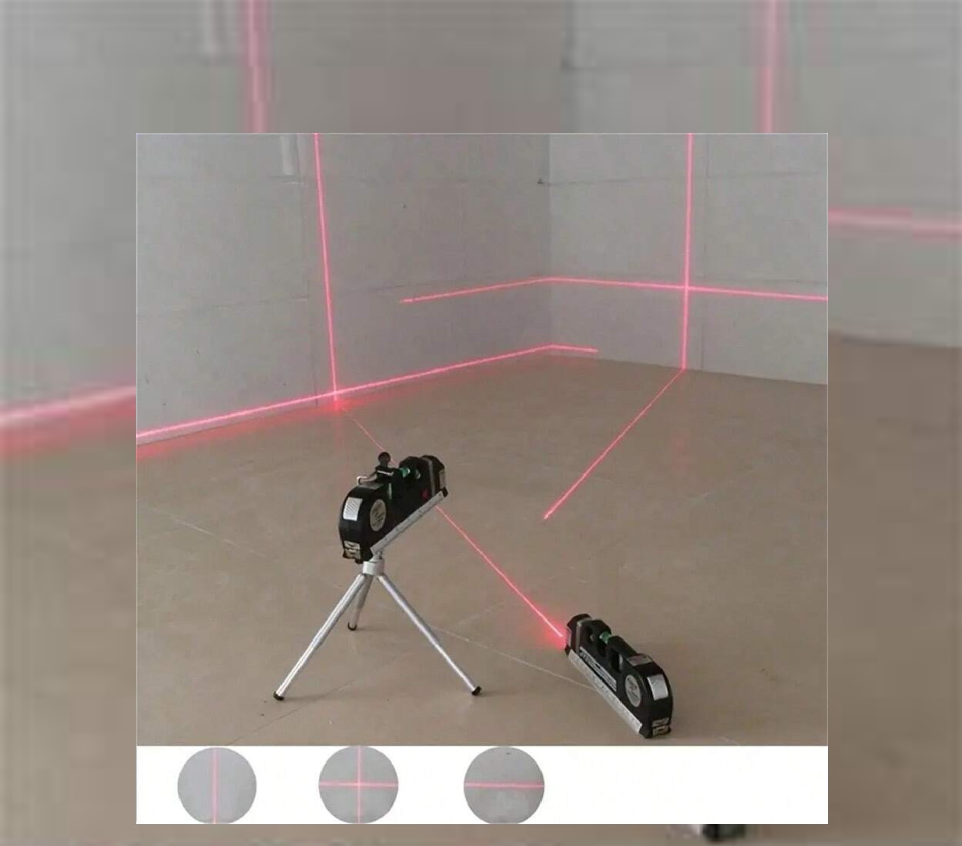 1PC Laser Level, Marking Tool, Multi-Purpose Laser Level Kit, Standard Crosshair, Laser Level Beam Tool, With Metric And Imperial Measuring Tape