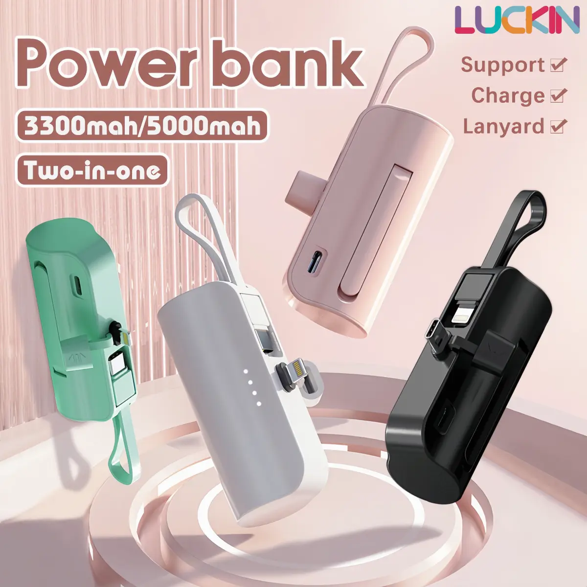60% OFF 5000mAh Mini Fast Charge Portable Powerbank for IOS iPad iPhone Airpod | Lightning Connector Type C Plug | Power Bank Accessories Cable Compact FOR SCHOOL