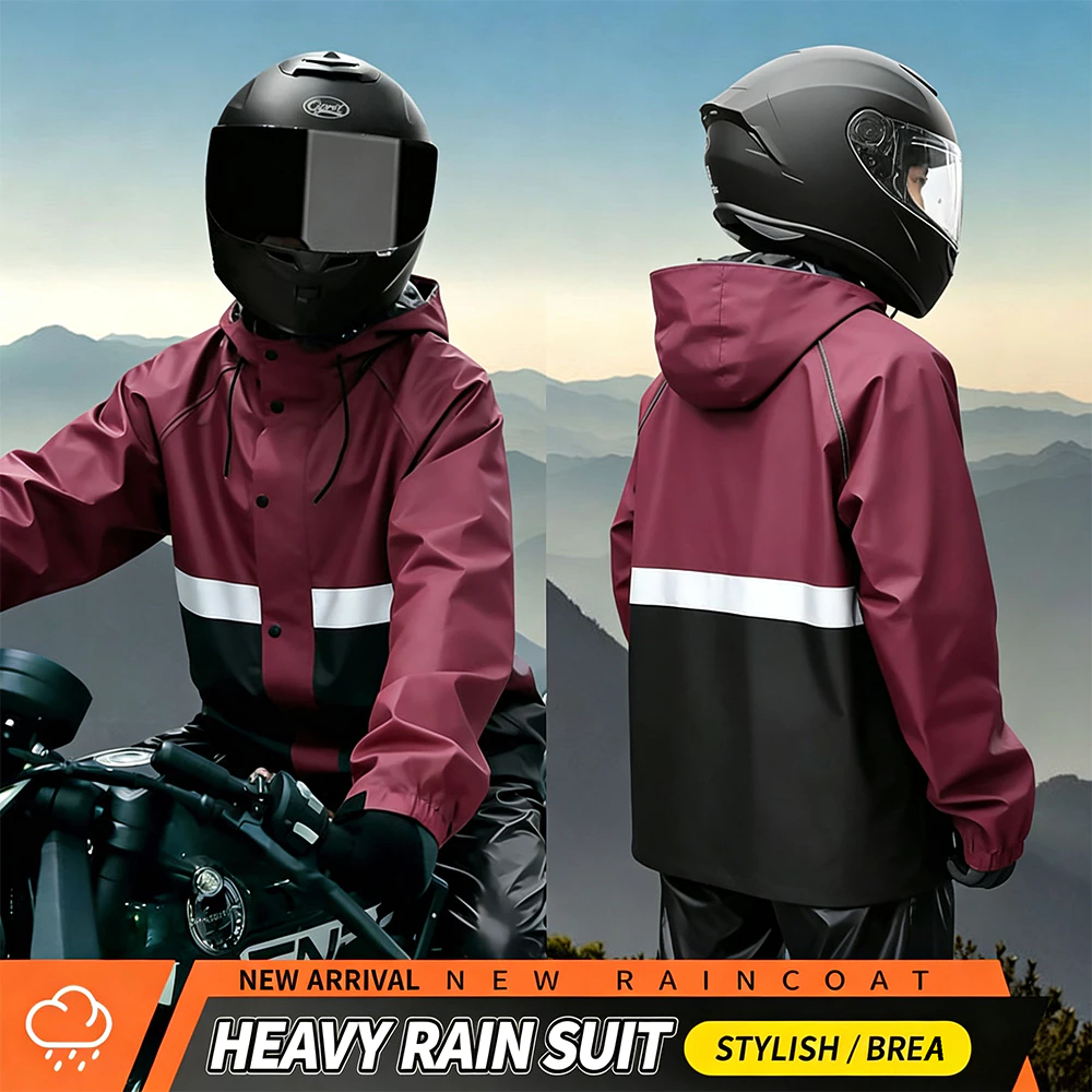 35% OFF Motorcycle Raincoat Waterproof Thickened Heavy Duty Outdoor Rain Coat for Men Women Adult Kapote