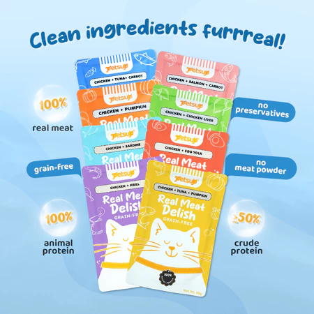 80% OFF Petsup Cat Wet Food 50pcs Real Meat Delish Bundle Nutritious Tasty Real Ingredients for Cats Kittens