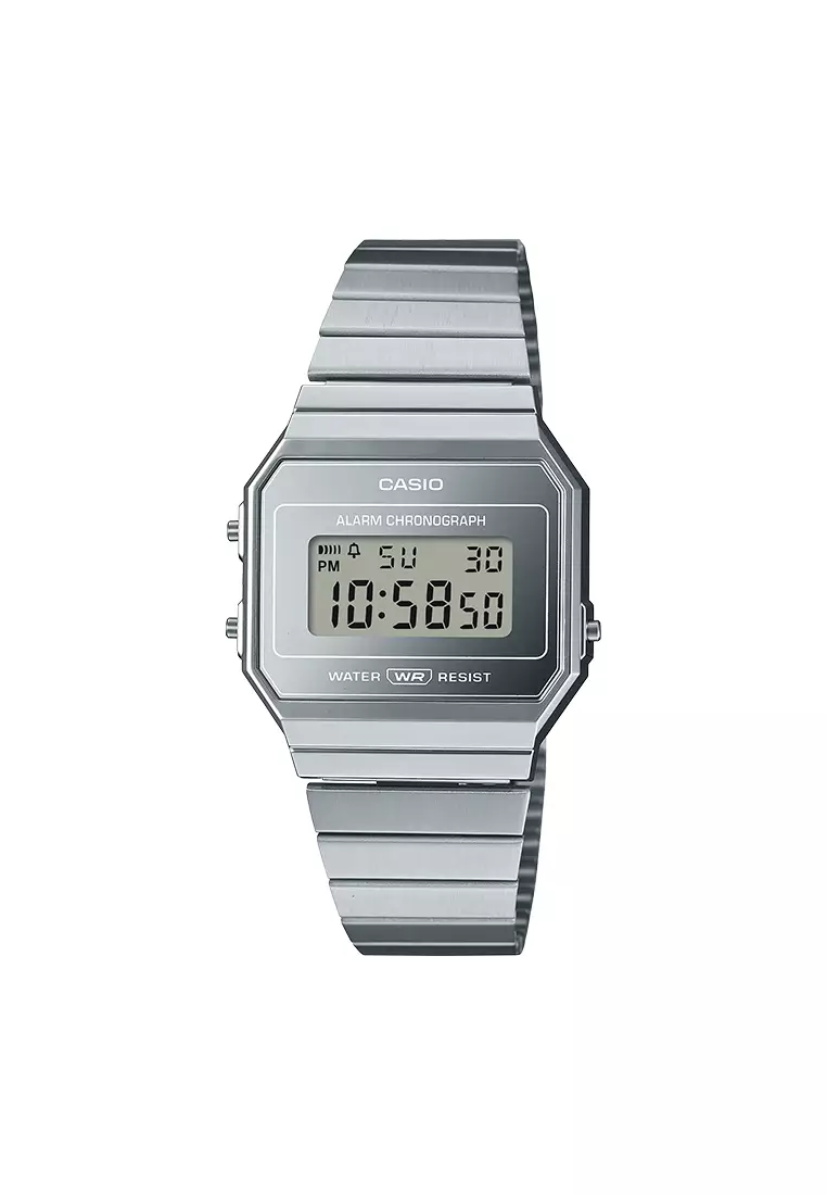 60% OFF CASIO Silver Stainless steel Bracelet Digital Watch GNY-A700WEV-7ADF