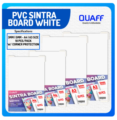 20% OFF QUAFF 10pcs A4 | A3 PVC Sintra broad White (3mm | 5mm)