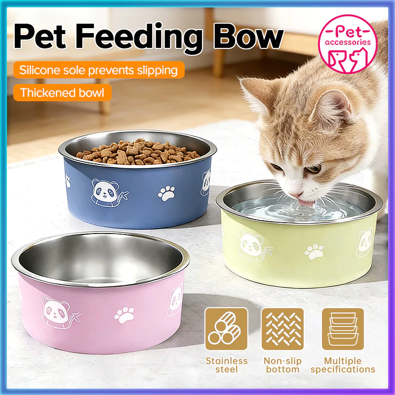 59% OFF Pet feeder bowl Dog Cat stainless steel Anti slip Anti flipping Anti rust bowl