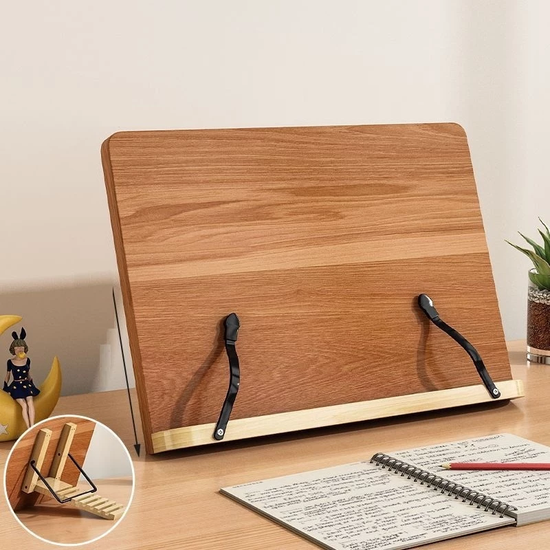 50% OFF Foldable Wooden Book Stand – Adjustable Reading & Laptop Holder for Office or Study
