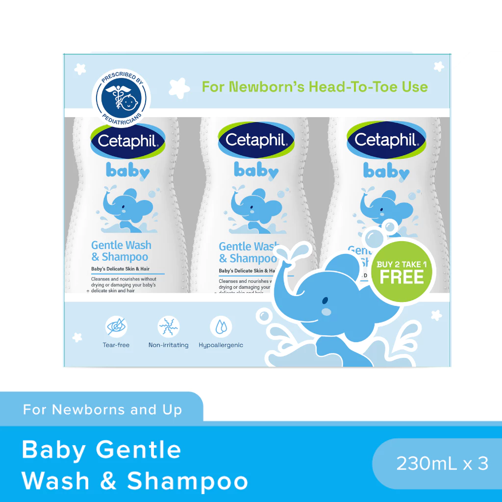 33% OFF Cetaphil Baby Gentle Wash & Shampoo 230ml - Buy 2 Take 1 Free