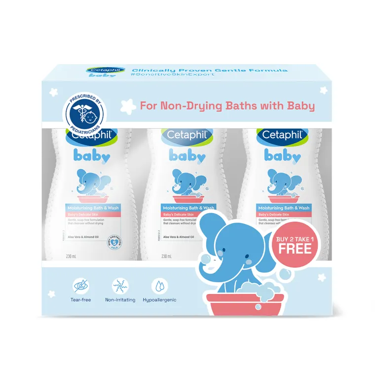 33% OFF Cetaphil Baby Ultra Moisturising Bath & Wash 230ml - Bundle of 3