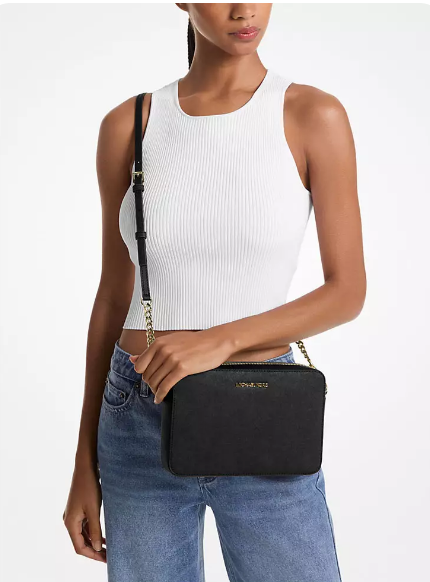 77% Michael Kors Jet Set Large Saffiano Leather Crossbody Bag