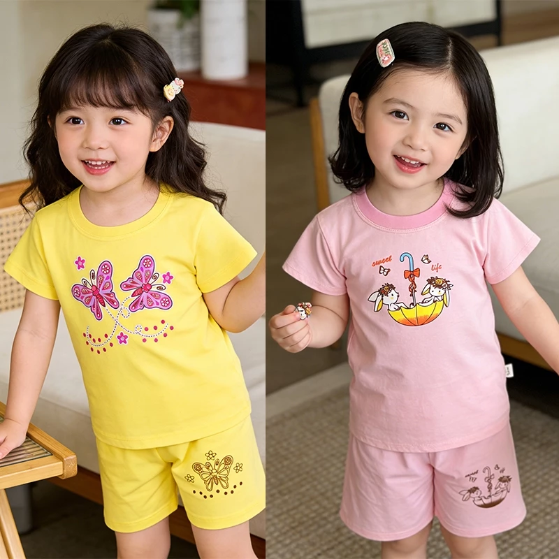 25% OFF 3 for 375 Terno Trendy Cotton Blouse & Short for Kids Girls 6months-4Yrs Old Set [17xx]