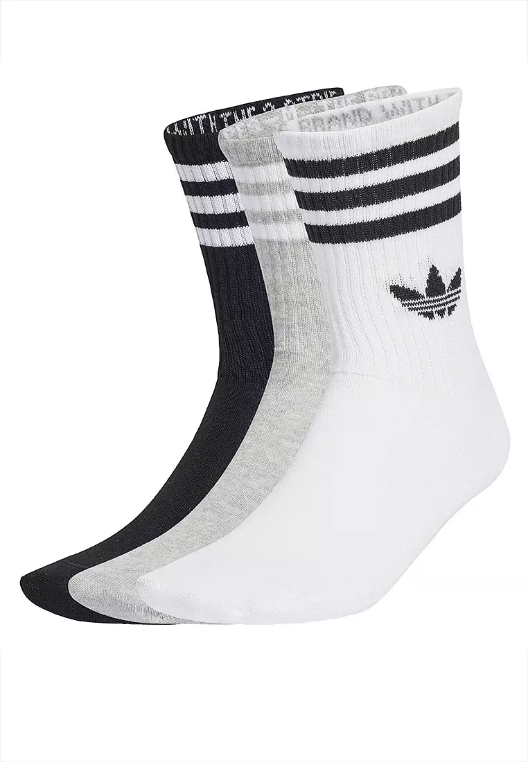 50% OFF 3-Stripes Crew Socks 3 Pairs