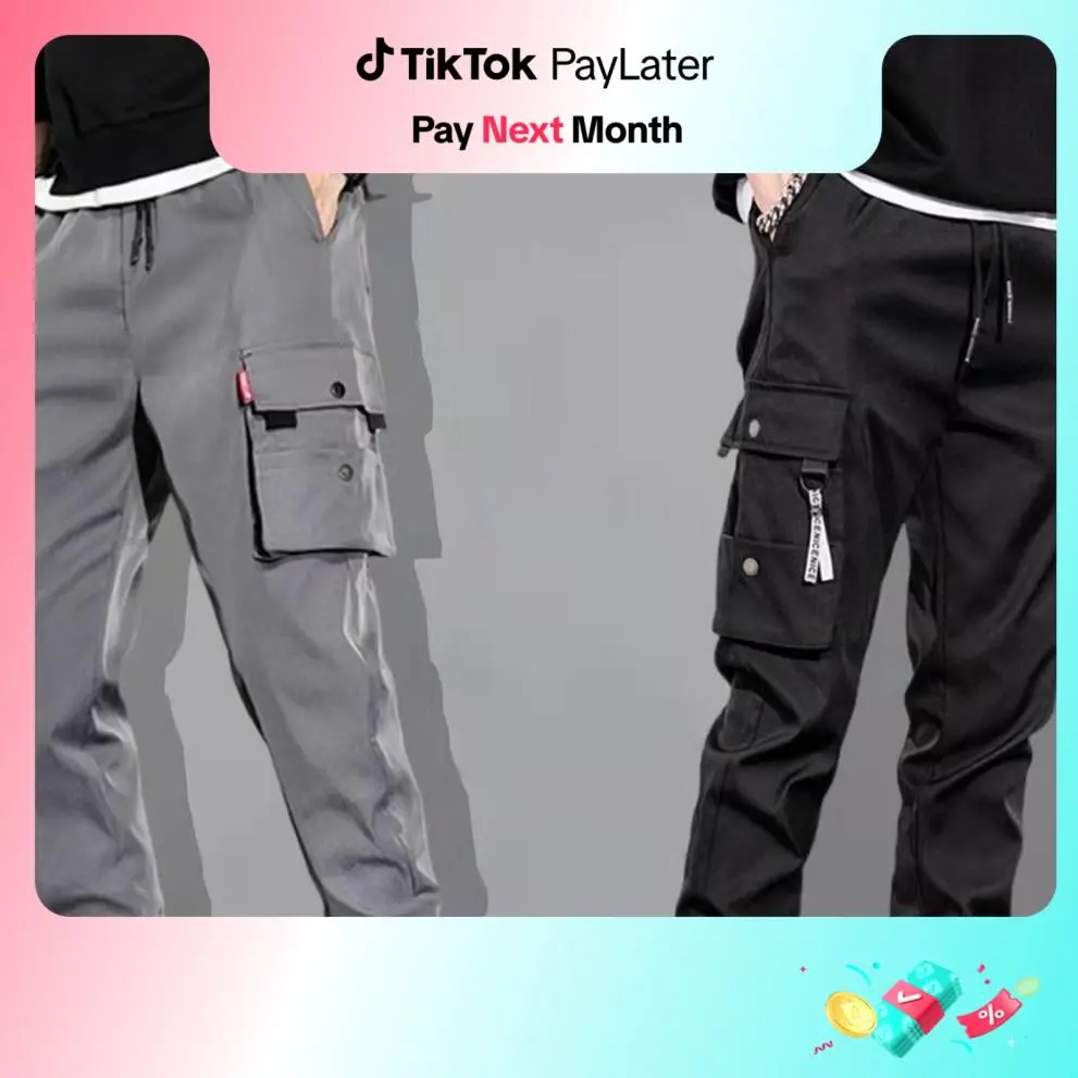 12% OFF SHALOM Jogger Pants For Men Korean Men Pants Cargo Pants Trending Tiktok Overalls Baggy Pants Loose Work Pants Versatile Men Pants Harem Pants Jagger Sweatpants Cargo Pants For Men Track Pants - 011 Casual Menswear Outfit Trouser Pocket Plain