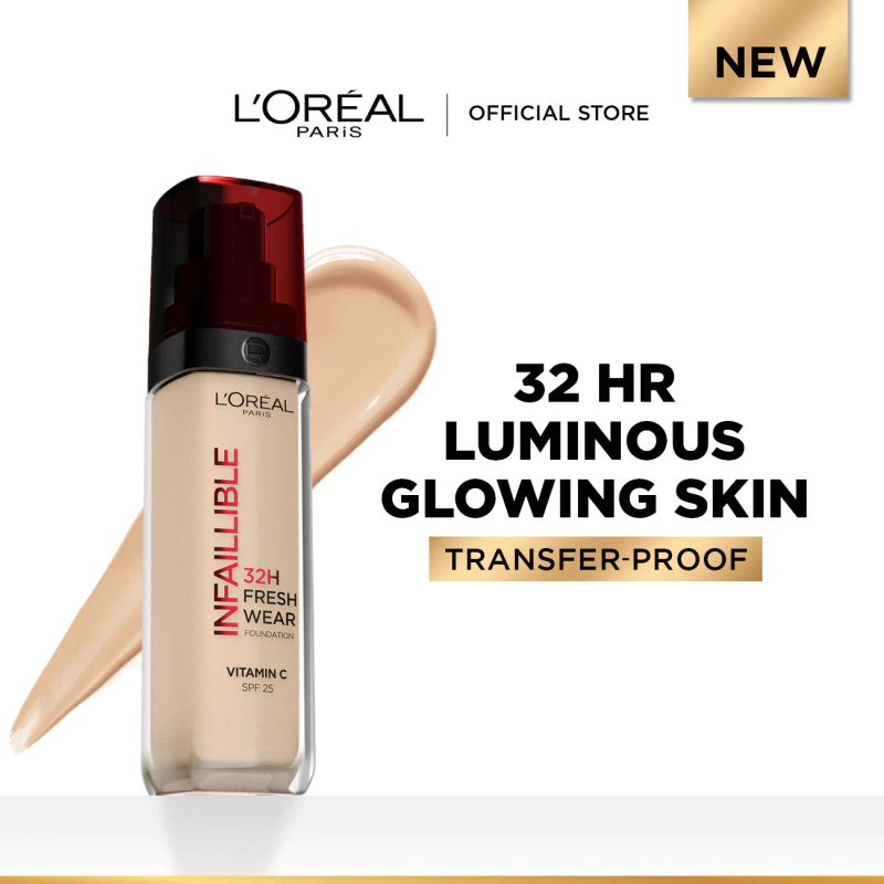 45% OFF NEW L'Oréal Paris Infallible 32H Fresh Wear Foundation 30ml with Vitamin C & SPF 25