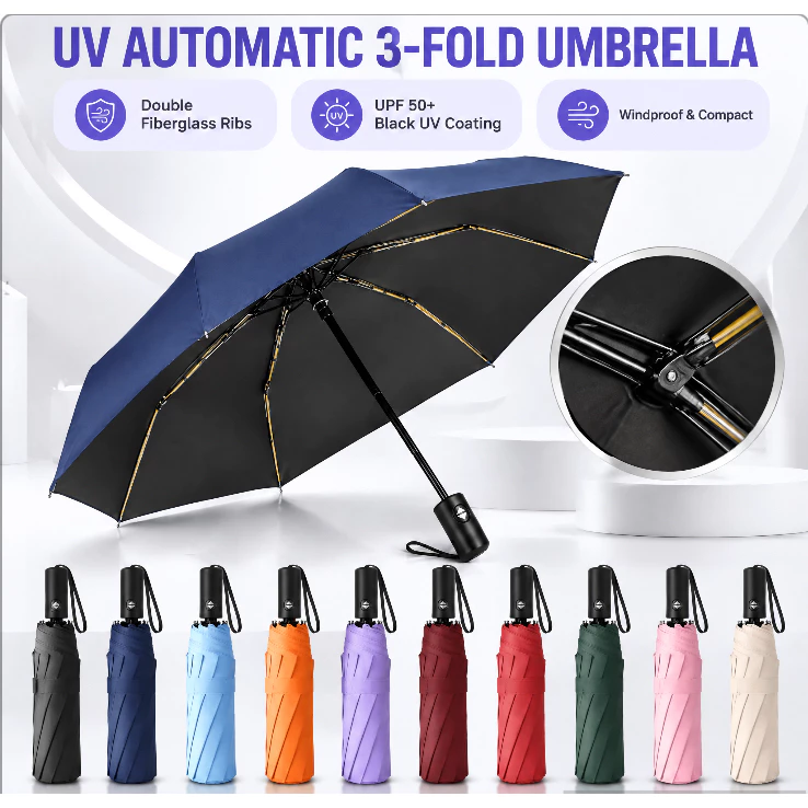 42% OFF VIVENA 8Ribs 16Bones Manual/Automatic payong TriFolded Umbrella UV Protect foldable payung Portable