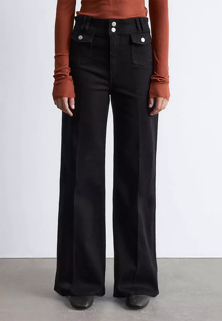 70% OFF Press-Crease Flared Jeans