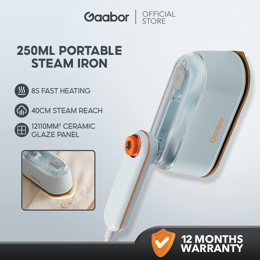 72% OFF【New】Gaabor High Power Fast Electric Steam Iron Wet & Dry (1200W/120ML) HM-M01A