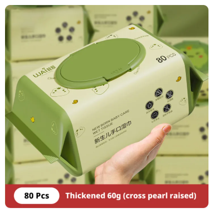 38% OFF 【500g Large/140X185mm】80pcs Organic Baby Wipes (Non-Alcohol-wet wipes) Large Pack of Newborn Wet Wipes