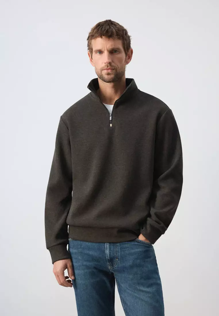 4% OFF MANGO Man Regular-Fit Brushed-Knit Sweatshirt