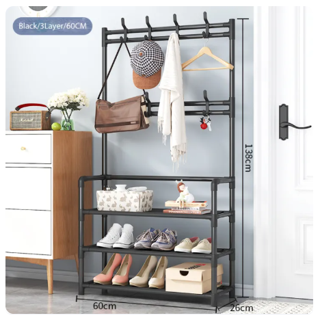 68% OFF SPACEMADER Shoe Rack Organizer Shoes Rack Shoes Organizer with Storage Multifunctional Floor Coat Rack Hat Rack Indoor