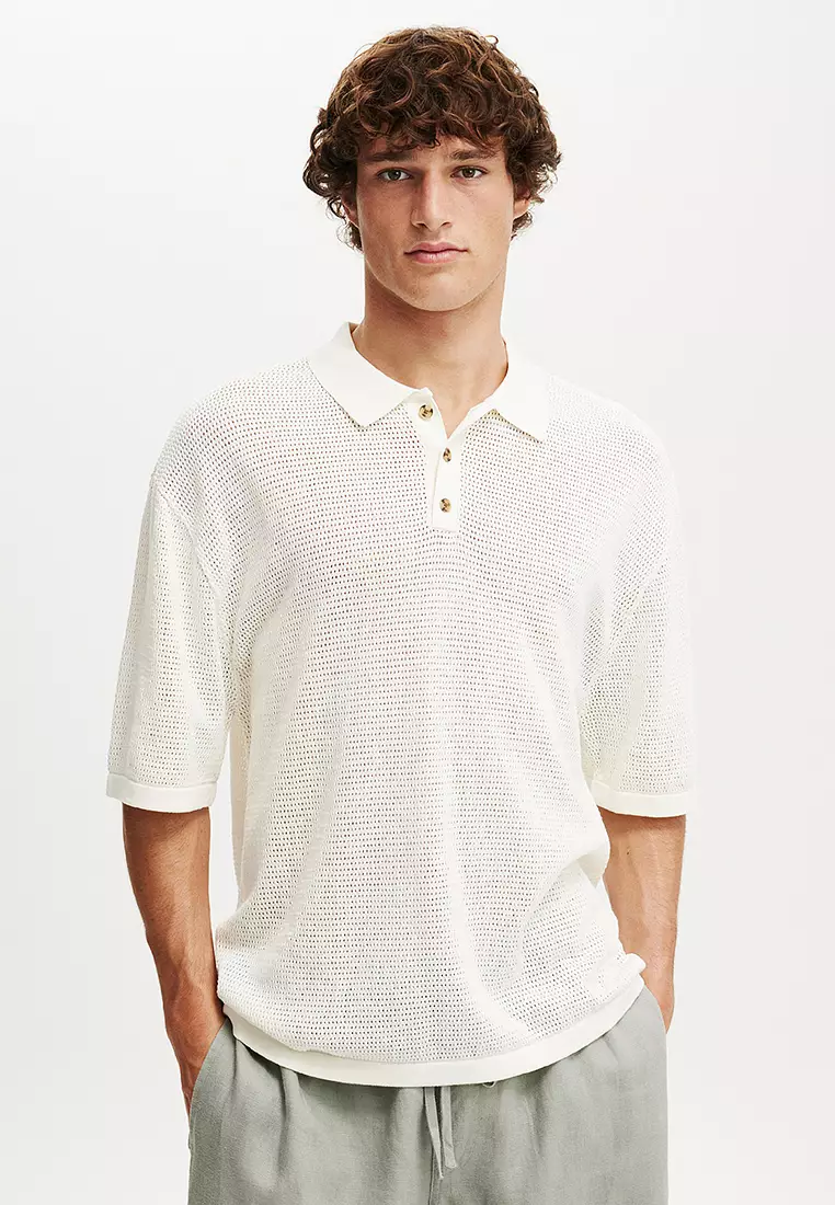 76% OFF Knitted Polo Shirt