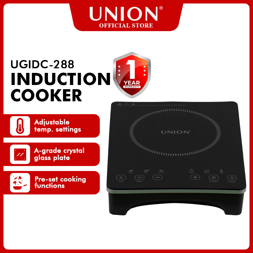 34% OFF Union Induction Cooker Crystal Glass Plate | Touch sensor & soft button | UGIDC-288