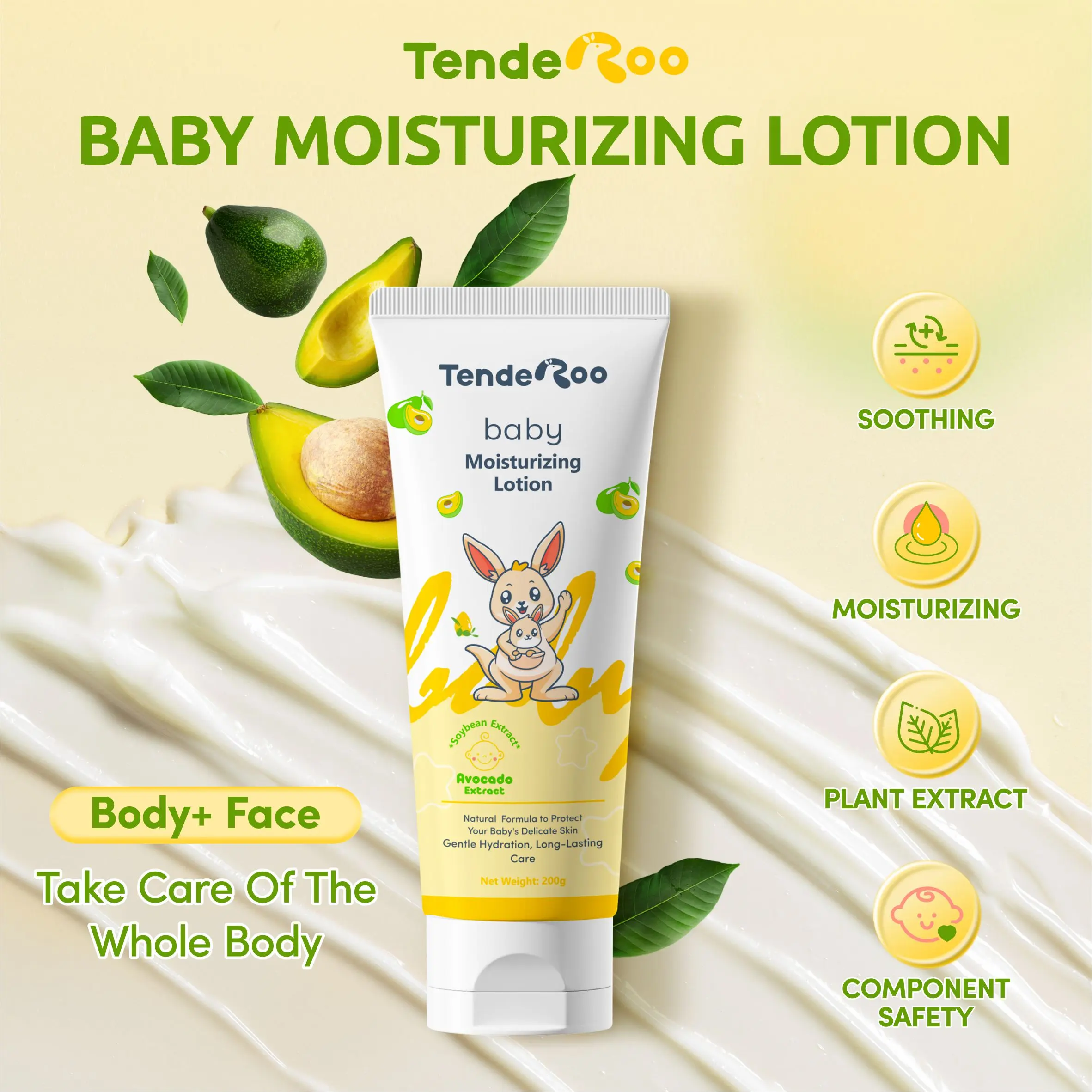 47% OFF [FDA Approved] Tenderoo Baby Moisturizing Lotion Avocado Plant Extract Gentle Simple Safe Formula Soothing 200ml