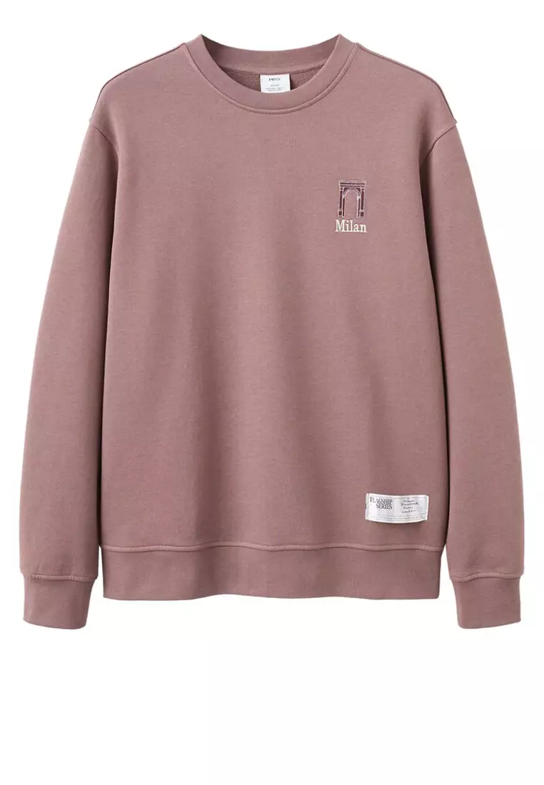 60% OFF MANGO Man Printed Cotton Sweatshirt