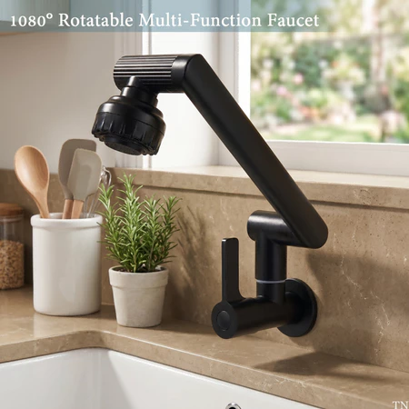 45% OFF 360° Rotating Kitchen Faucet Stainless Steel Deck Mounted with 2 Flow Choices