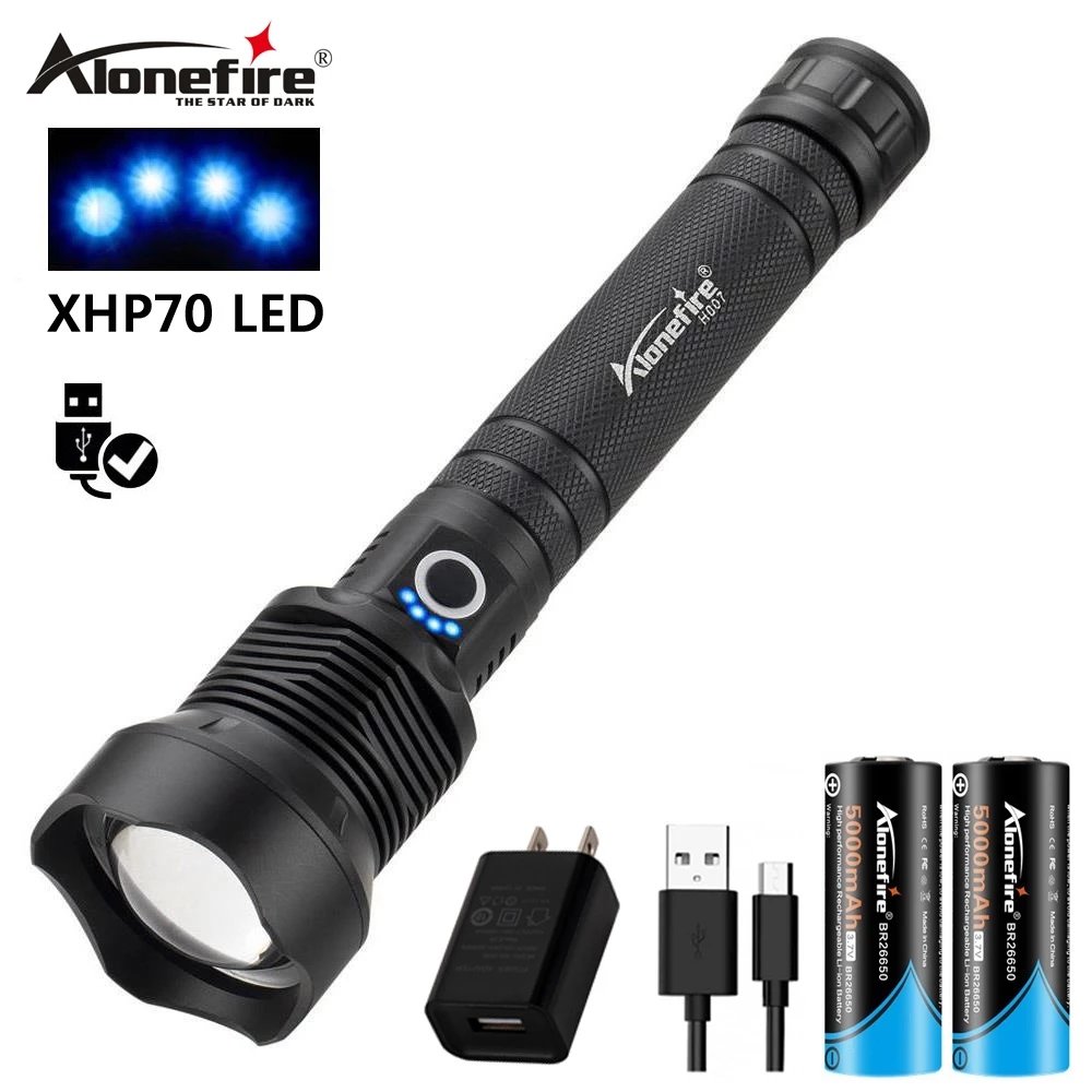 35% OFF Alonefire H007 8000 Lumen Xhp70 Led Flashlight Waterproof Usb Rechargeable Torch For Portable Camping Outdoor Lighting