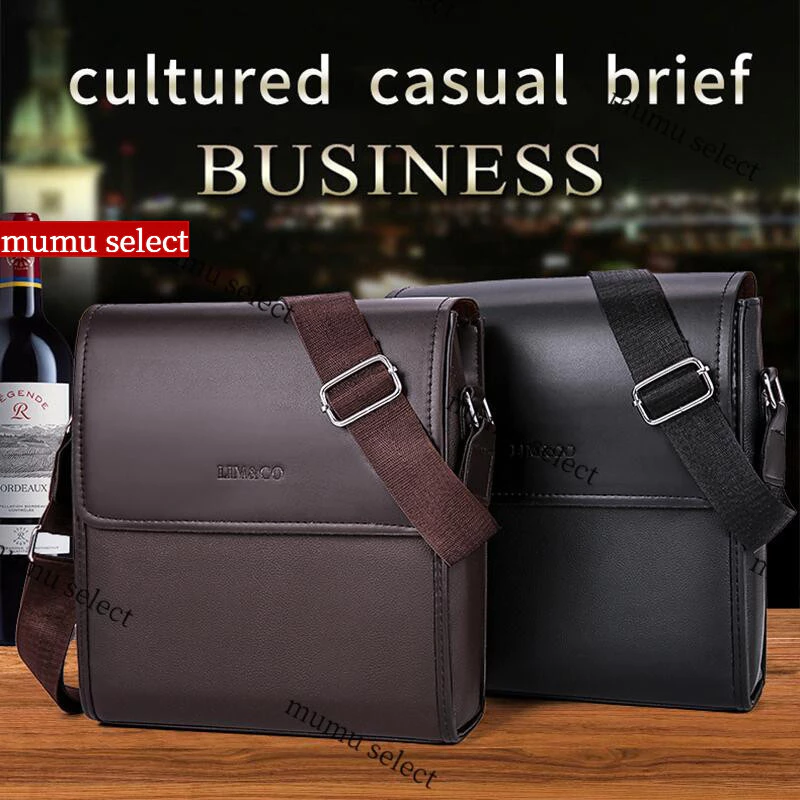 50% OFF 【High-End Mumu】 M206 Men's Quality Leather Business Sling Bag Classic Man Shoulder Messenger Bags