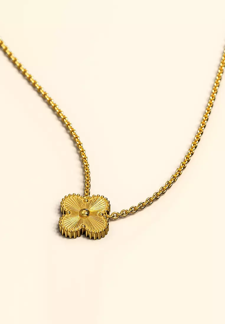 60% OFF Bullion Gold Golden Clover Necklace