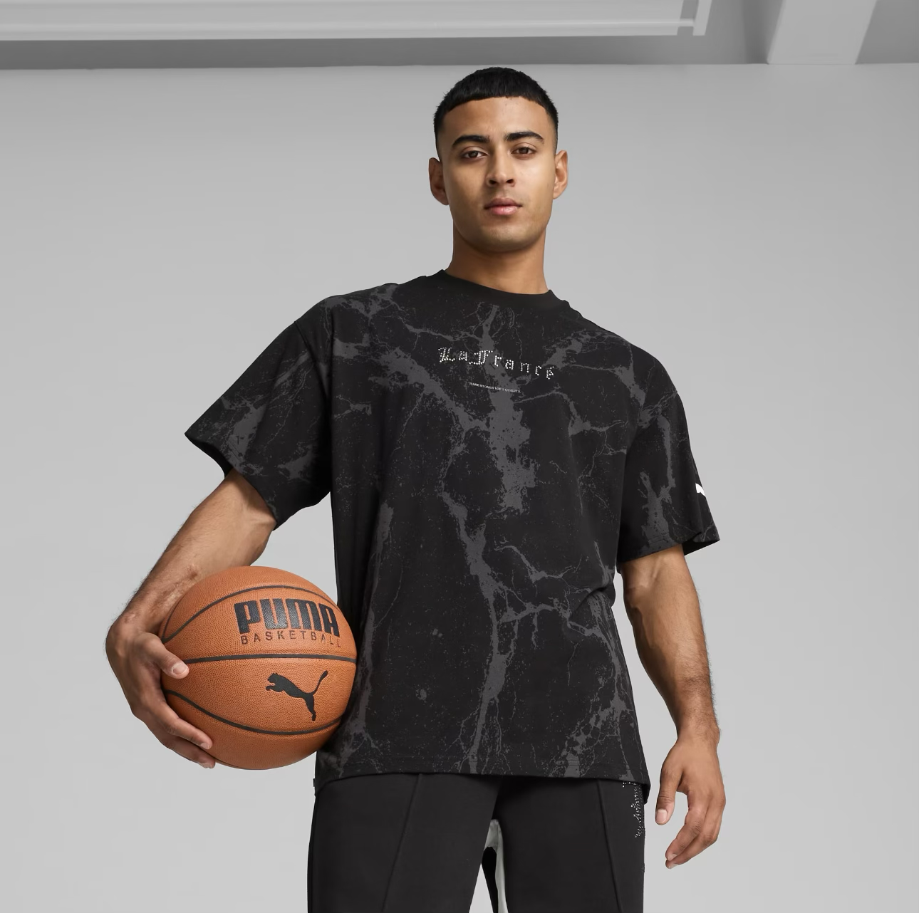 60% OFF PUMA HOOPS x LAFRANCÉ Written in Chrome Marble Tee Unisex