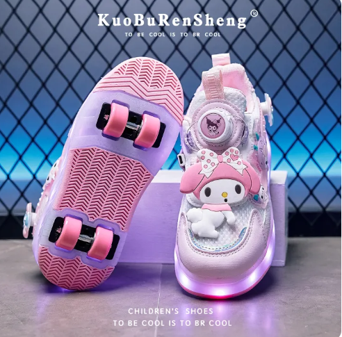 48% OFF KUOBURENSHENG | Girls Light Up Roller Skates 4 Wheel Detachable Chargeable Shoes for Kids Adjustable Inline Skates for 3 8 Years Old
