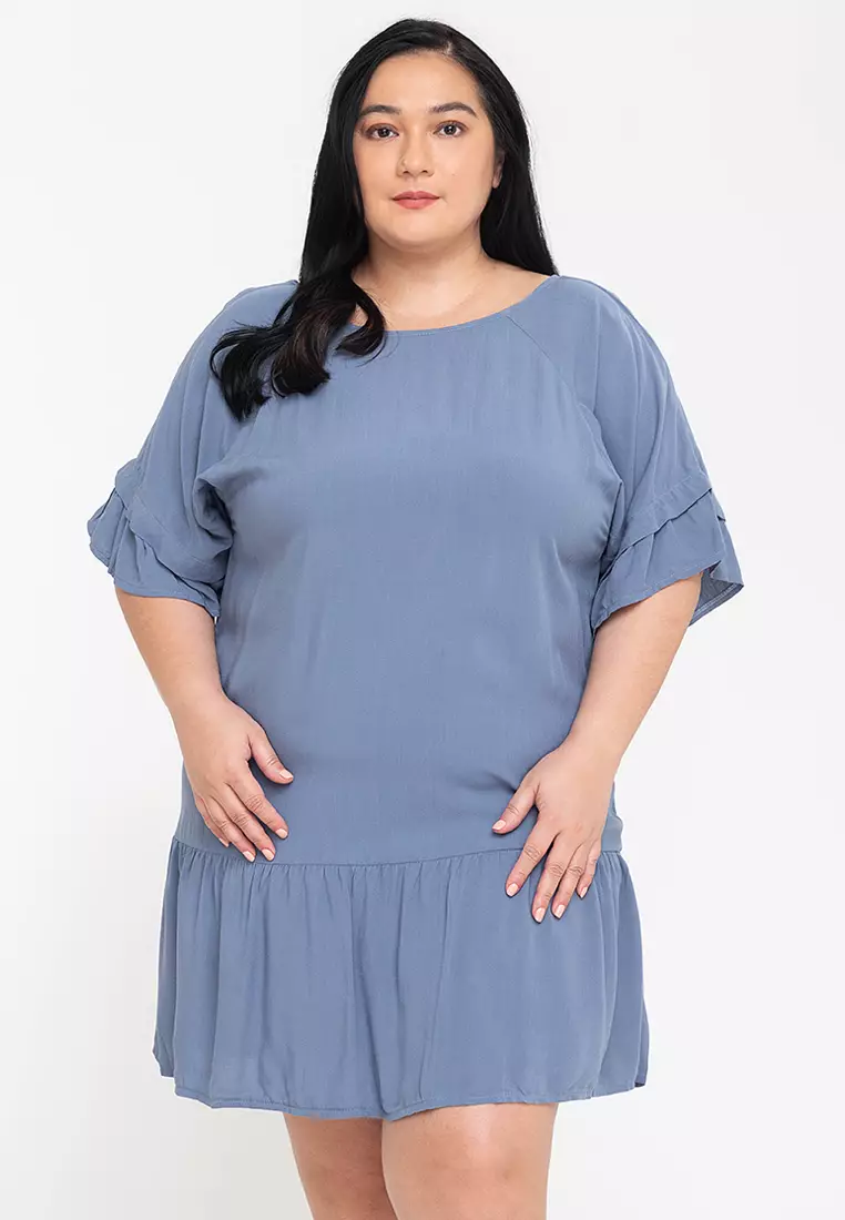 62% OFF BADOMODA Lynette Linen Ruffled Shift Dress