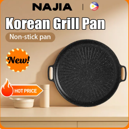 88% OFF NAJIA Griddle Grill Pan Non-stick Barbecue Pan Suitable For Induction Cooker Stone Baking Pan 32CM/38CM/45CM Plate Korean Frying Pan