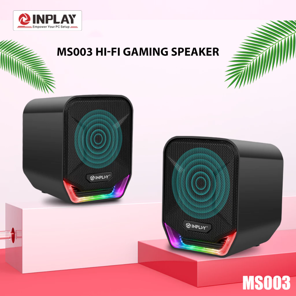 50% OFF Inplay MS003 Mini RGB Speakers 3D Surround Shocking Bass Boost USB+3.5mm Port For Laptop / Dsektop