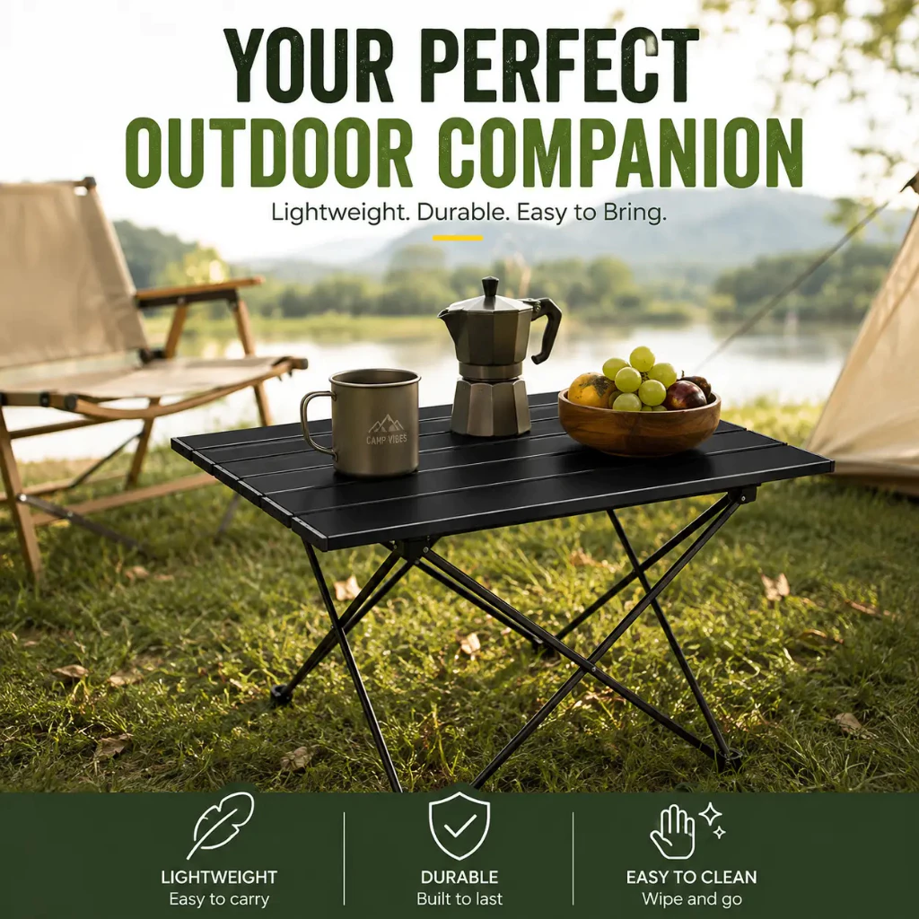 54% OFF Outdoor portable folding aluminum camping table & Picnic Party Market Stall & Storage bag