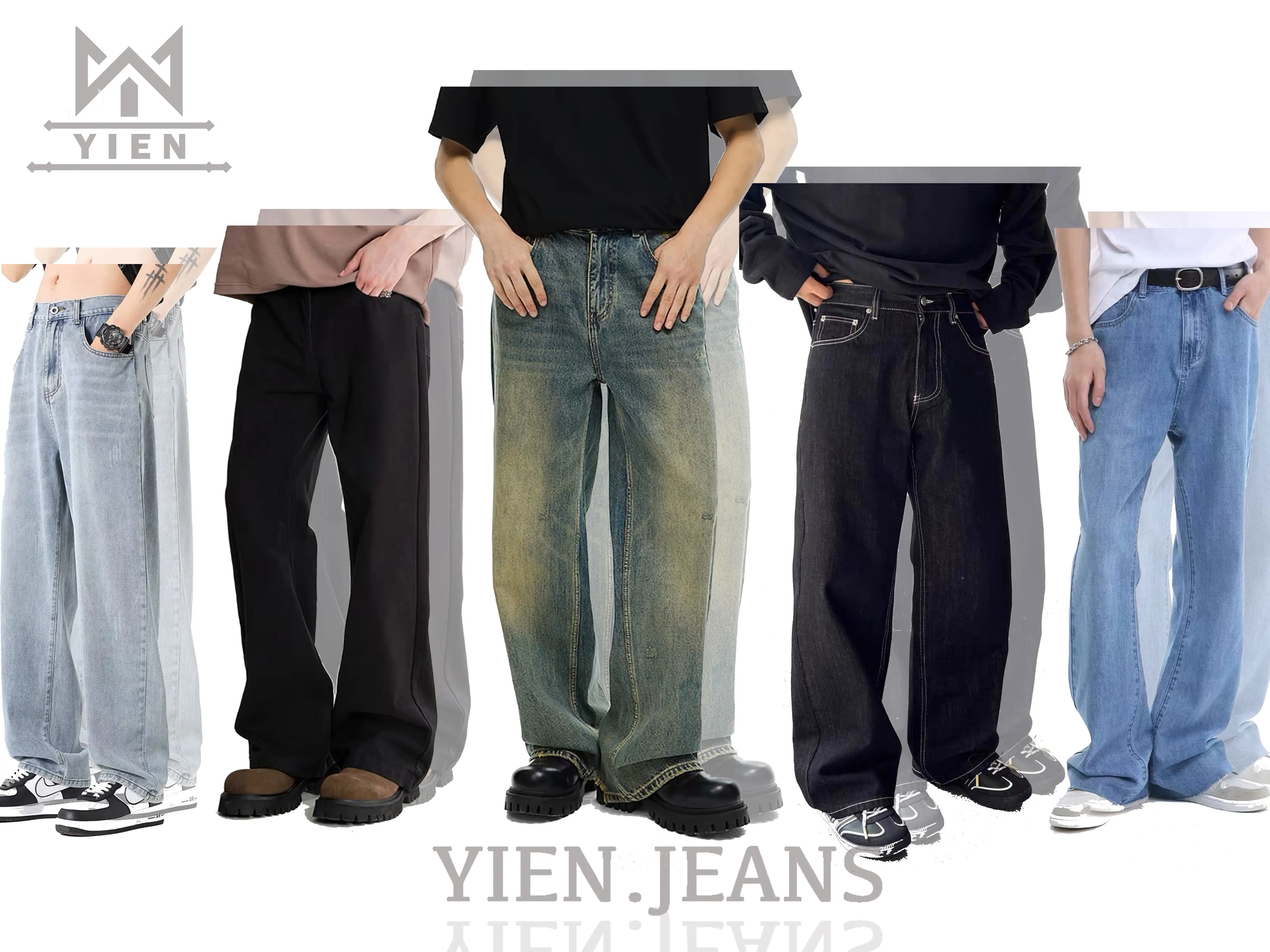 55% OFF YIEN Maong Pants For Men Straight Leg Denim Jeans Korean Style Fashion Retro Straight Wide Leg Pants for men  Menswear Day Same style for men and women Mid Cotton Simple Trouser