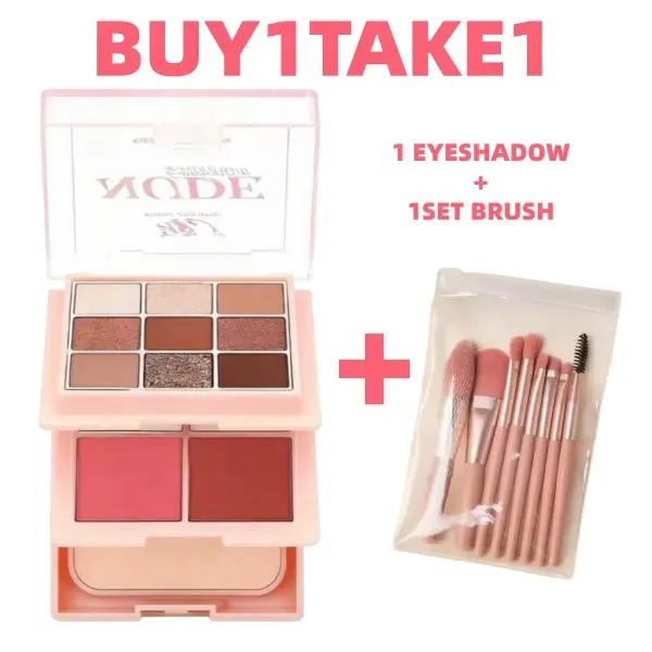 55% OFF Buy 1 Take 1 DW 3-in-1 Makeup Eyeshadow Palette & 8pc Makeup Brush Long Lasting Waterproof Beauty Set
