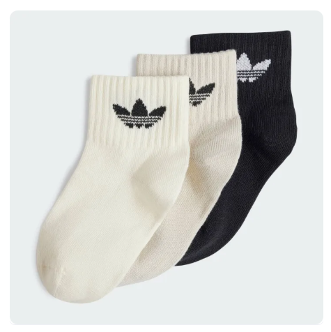 35% OFF adidas Lifestyle Mid Ankle Socks 3 Pair Pack Kids Unisex Black JJ1992