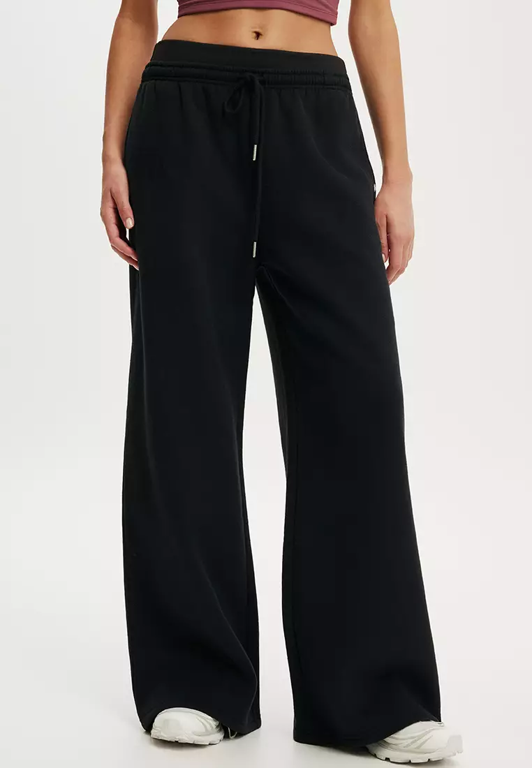 50% OFF Plush Tie Waist Wide Leg Sweatpants