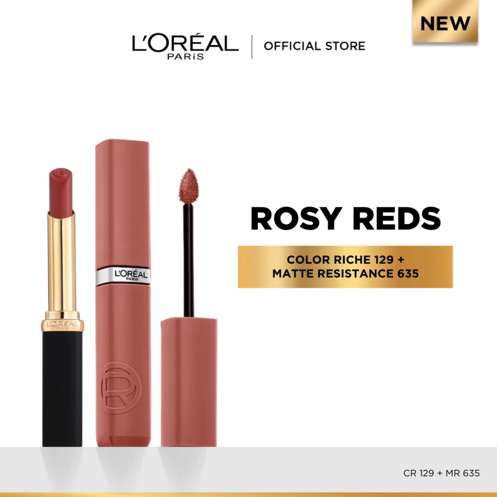 19% OFF NEW LOreal Paris Rosy Reds - Color Riche Lipstick + Infallible Matte Resistance Lipstick