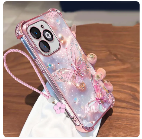 29% OFF Casing For Infinix Smart 8 Hot 40i Tecno Spark GO 2024 Spark 20 Spark 20C X6525 X6528 Tecno BG6 KJ5 BG7n BG7 Phone Cases Luxury Soft Silicone DustProof Four Corner Protection ShockProof With Big Pink Butterfly SJ168
