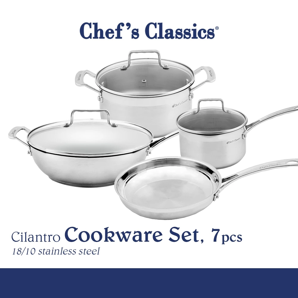 21% OFF Chef's Classics Cilantro Stainless Steel Cookware Set, 7pcs