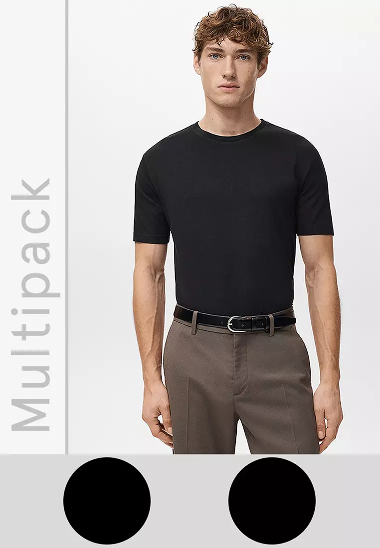 70% OFF Pack of 2 Stretch Cotton T-Shirts